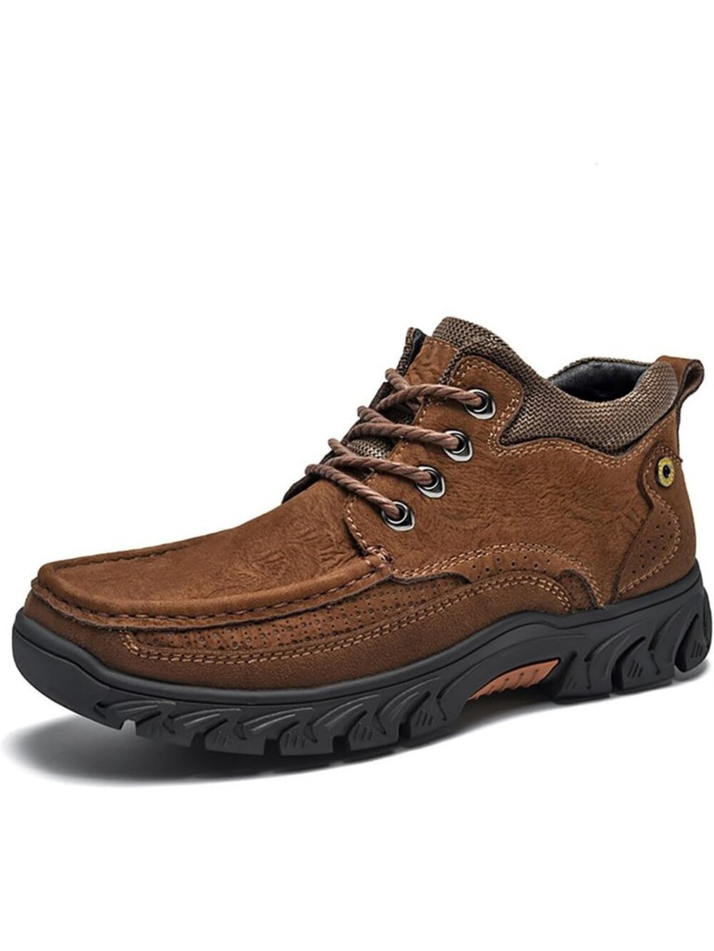Stylish Men's Leather Chukka Boots - Comfortable Lace-Up, Anti-Slip, Mid-Top